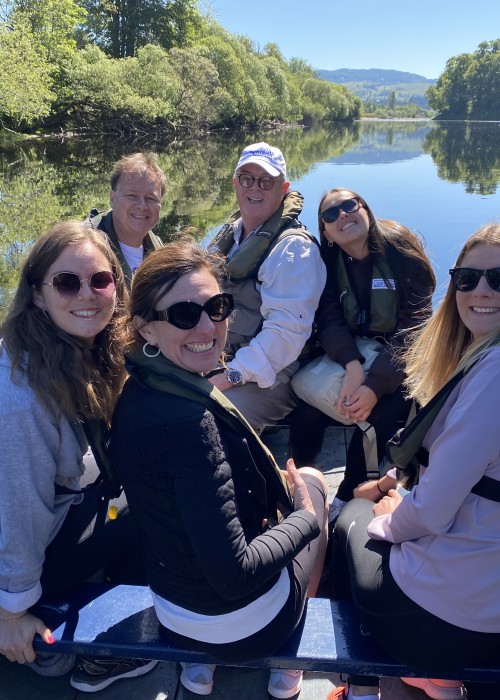 Here's a group of young French tourists being taken out salmon fishing for the day on the River Tay near Dunkeld. This shot was taken during early June and the Tay Valley was looking at its absolute best. I was on boat engine duties that day so had the pleasure of capturing the moment.