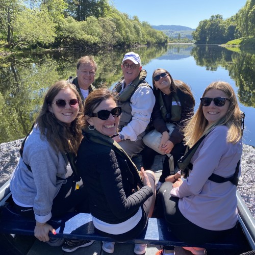 Here's a group of young French tourists being taken out salmon fishing for the day on the River Tay near Dunkeld. This shot was taken during early June and the Tay Valley was looking at its absolute best. I was on boat engine duties that day so had the pleasure of capturing the moment.