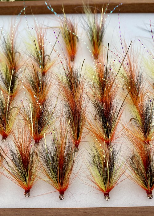 My 'Copperass' salmon fly is an absolute weapon for attracting sub-surface attention on the Scottish rivers. From a 1' to 2' inch tube fly down to sizes, 8's, 10's & 12's this is the only fly I fish from January through to late Summertime. If you fish one just make sure you've a firm grip of your rod!