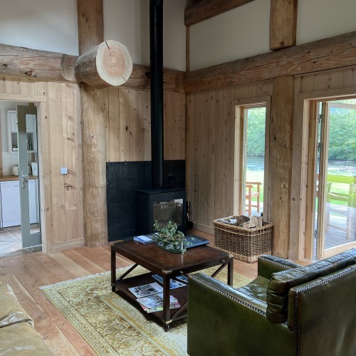 Here's a glimpse of the interior of one of the Tulchan Beat fishing huts on the River Spey. You could easily live in high end fishing huts like these which are fully appointed and positioned beside the river.